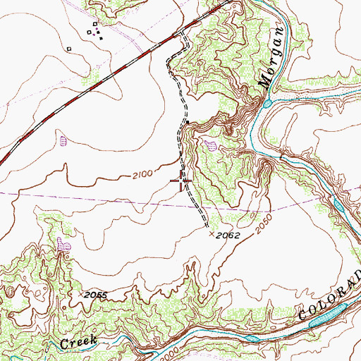 Topographic Map of Mitchell County, TX