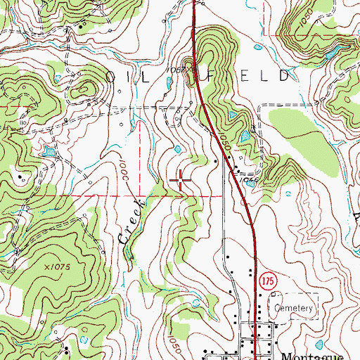 Topographic Map of Montague County, TX