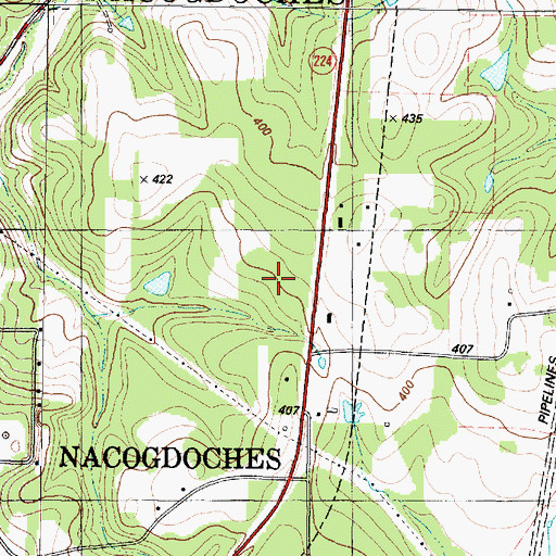 Topographic Map of Nacogdoches County, TX