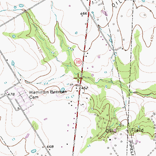 Topographic Map of Navarro County, TX