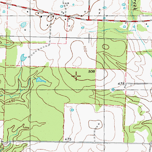 Topographic Map of Rains County, TX