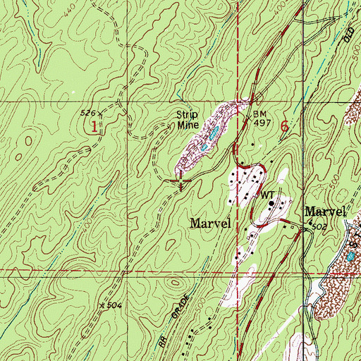 Topographic Map of Saint Mark Catholic Church (historical), AL