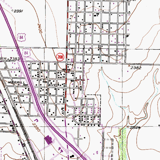 Topographic Map of Scurry County, TX