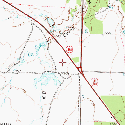 Topographic Map of Stonewall County, TX