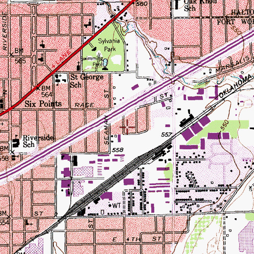 Topographic Map of Tarrant County, TX