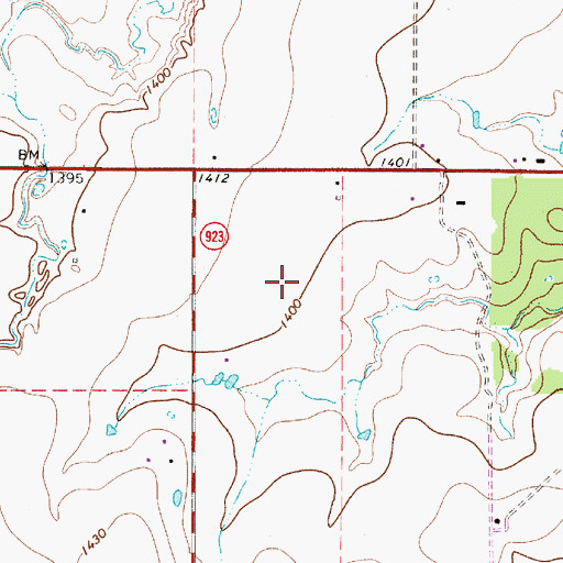 Topographic Map of Throckmorton County, TX