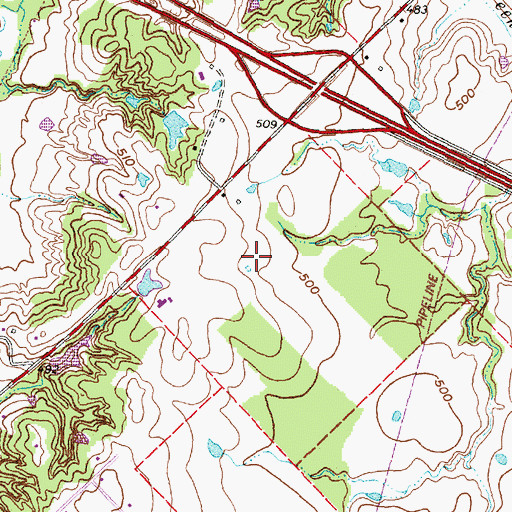 Topographic Map of Van Zandt County, TX