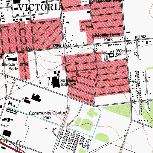 Topographic Map of Victoria County, TX