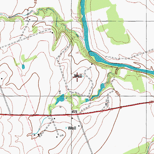 Topographic Map of Williamson County, TX