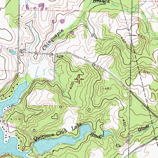 Topographic Map of Wood County, TX