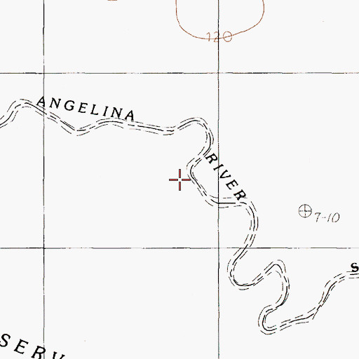 Topographic Map of Sam Rayburn Reservoir, TX
