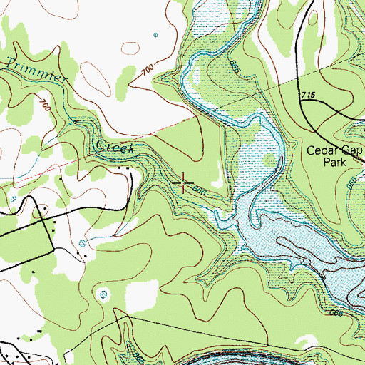 Topographic Map of Little Trimmier Creek, TX