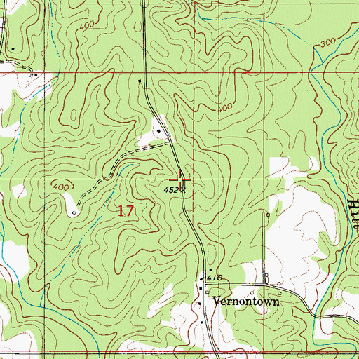 Topographic Map of Vernontown School (historical), AL