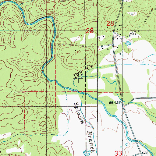 Topographic Map of Walker Branch, AL