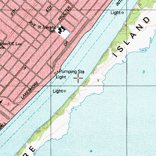 Topographic Map of Pleasure Island, TX