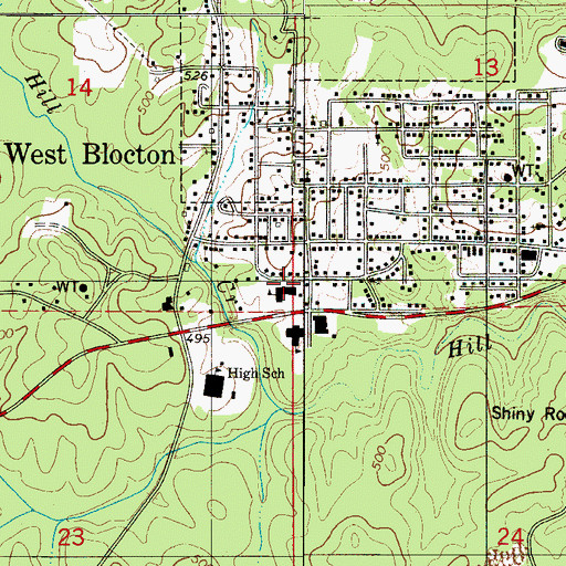Topographic Map of West Blocton Elementary School, AL