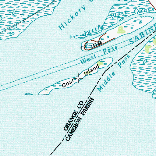 Topographic Map of Goat Island, TX