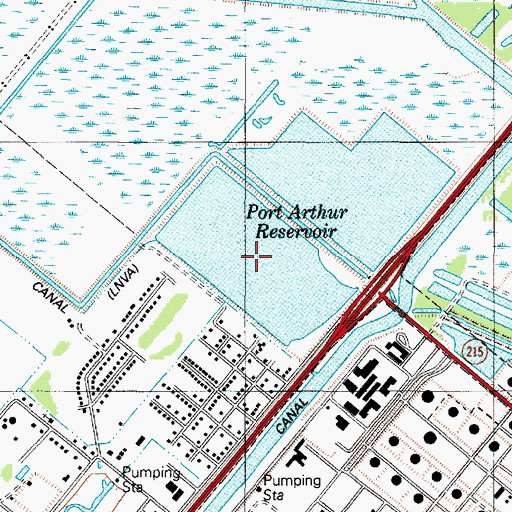 Topographic Map of Port Arthur Reservoir, TX