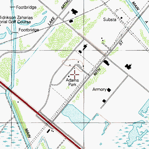 Topographic Map of Adams Park, TX