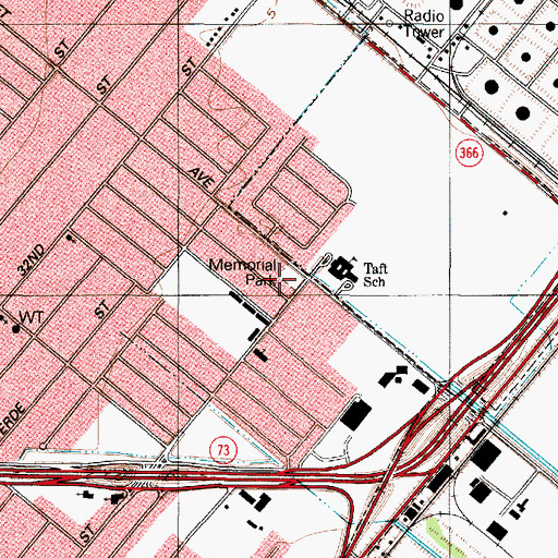 Topographic Map of Memorial Park, TX