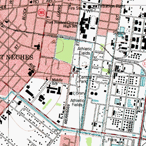 Topographic Map of Central Park, TX