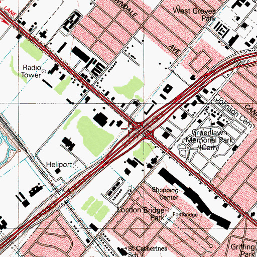 Topographic Map of Woodcrest Baptist Church, TX