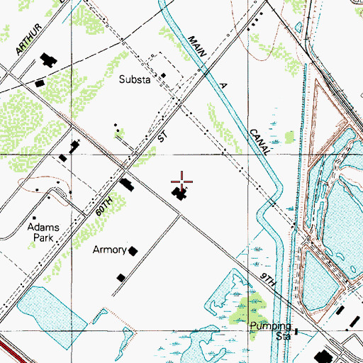 Topographic Map of First Christian Church, TX
