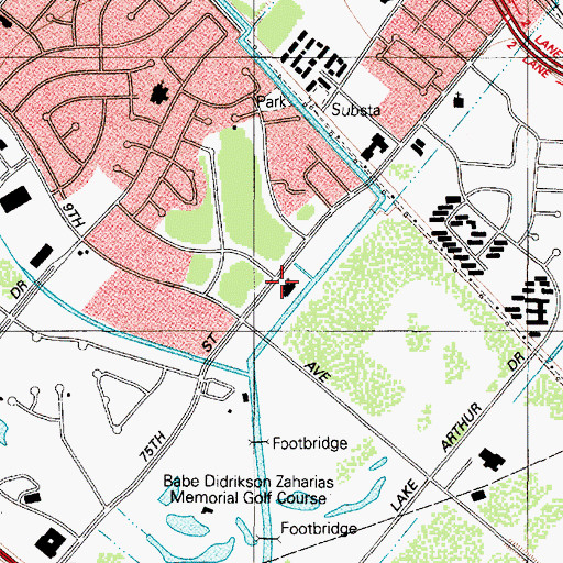 Topographic Map of First Church of God, TX