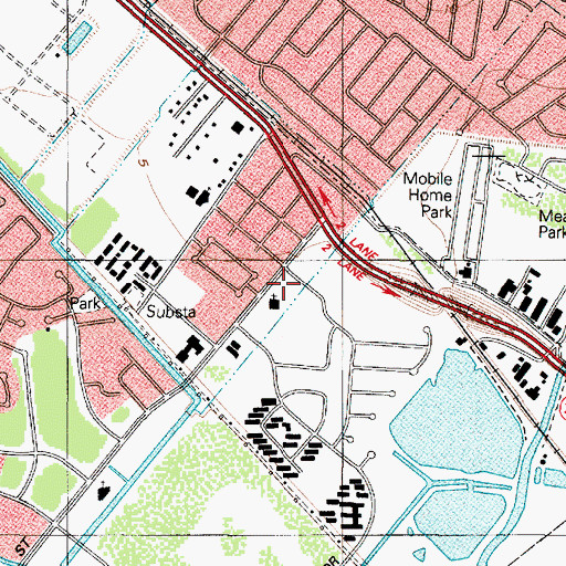 Topographic Map of Saint John Lutheran Church, TX