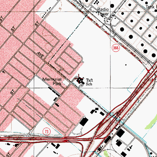 Topographic Map of Taft Elementary School, TX