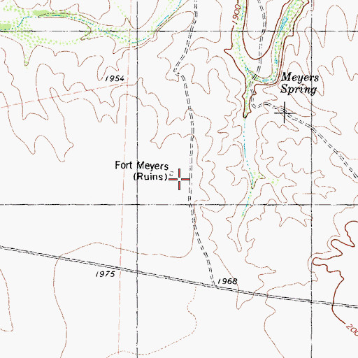 Topographic Map of Fort Meyer (historical), TX