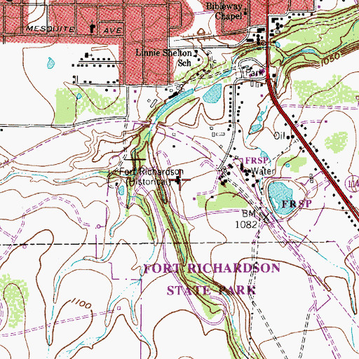 Topographic Map of Fort Richardson (historical), TX
