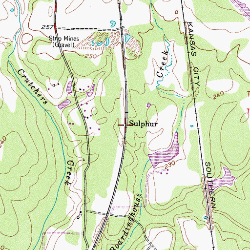 Topographic Map of Sulphur, TX