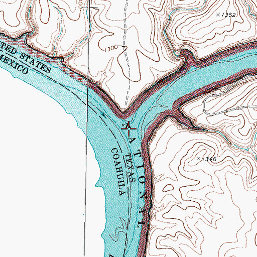 Topographic Map of Pecos River, TX