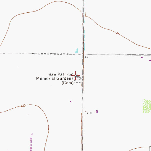 Topographic Map of San Patricio Memorial Gardens, TX