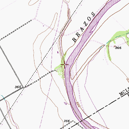 Topographic Map of Old Castleman Creek, TX