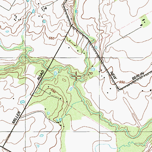 Topographic Map of Womans Hollow Creek, TX