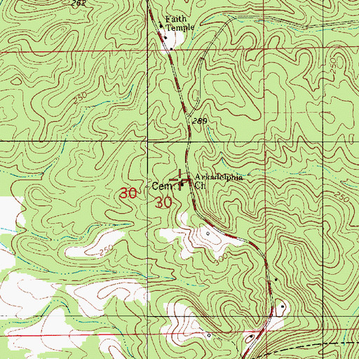 Topographic Map of Arkadelphia Church, AL