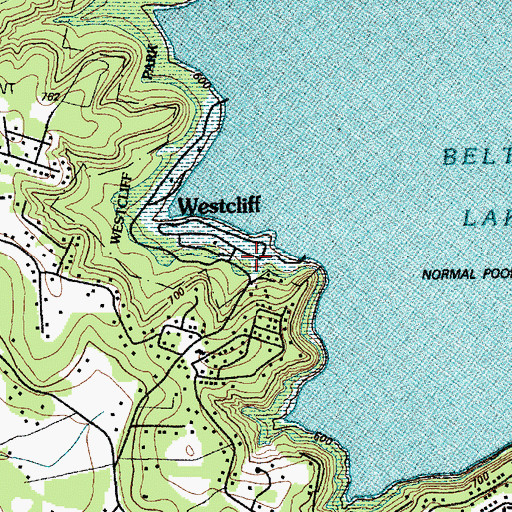 Topographic Map of Westcliff, TX