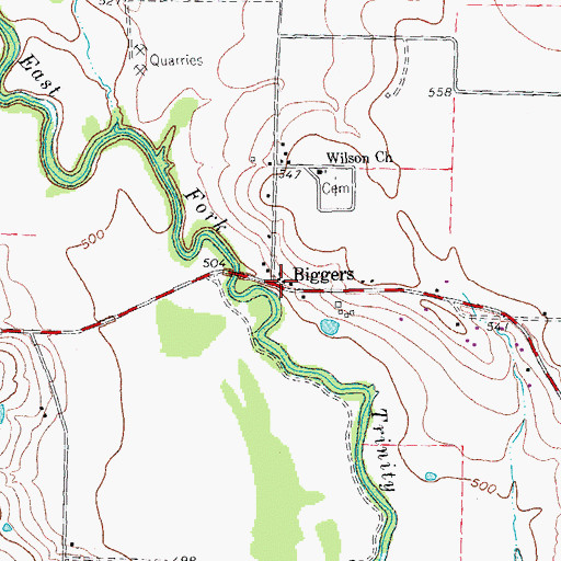 Topographic Map of Lowry Crossing, TX