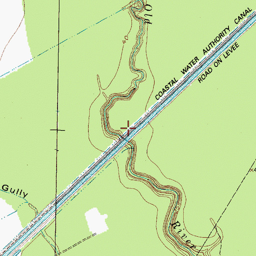 Topographic Map of Lynchburg Canal, TX