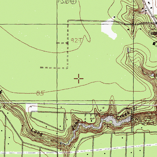 Topographic Map of Winter Valley Estates, TX