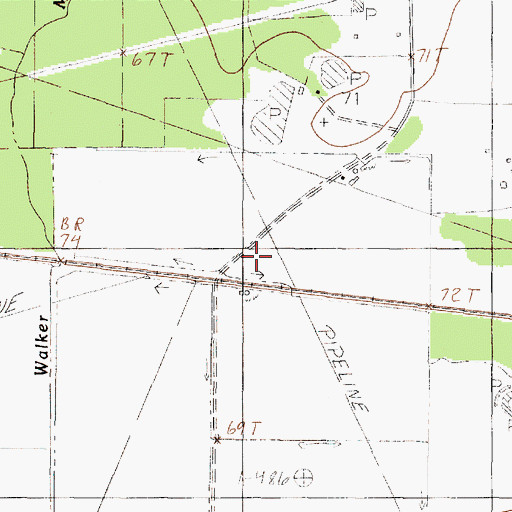 Topographic Map of Pedeco, TX