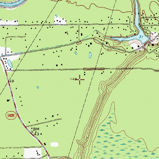 Topographic Map of Timber Lake Estates, TX