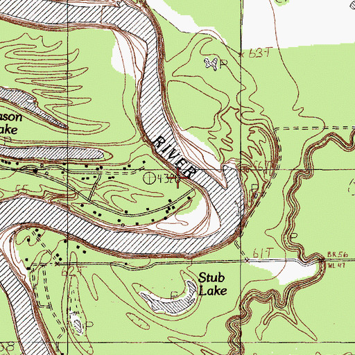 Topographic Map of Mason Lake Estates, TX