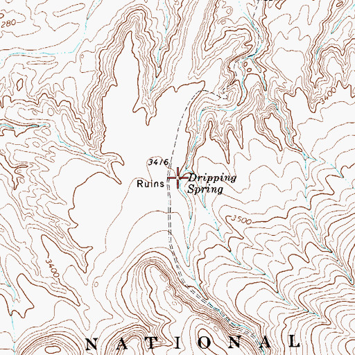 Topographic Map of Matthews Ranch (historical), TX