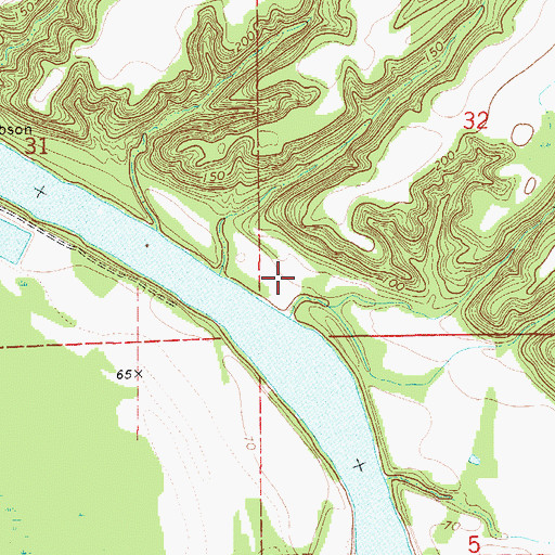 Topographic Map of Barbars Landing (historical), AL