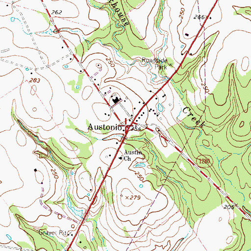 Topographic Map of Austonio, TX