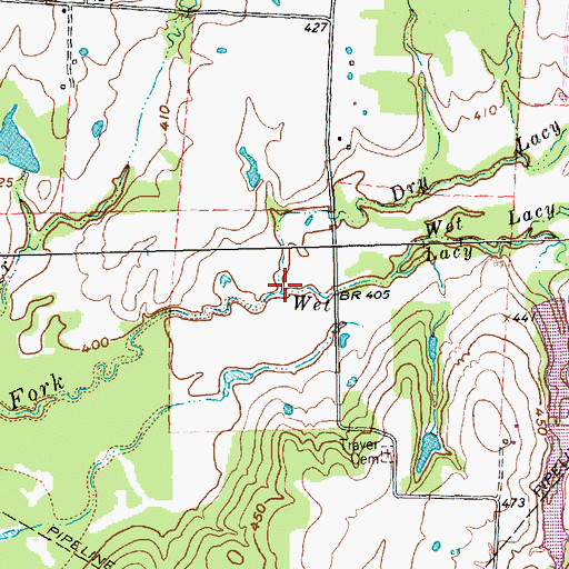 Topographic Map of Dry Lacy Fork, TX