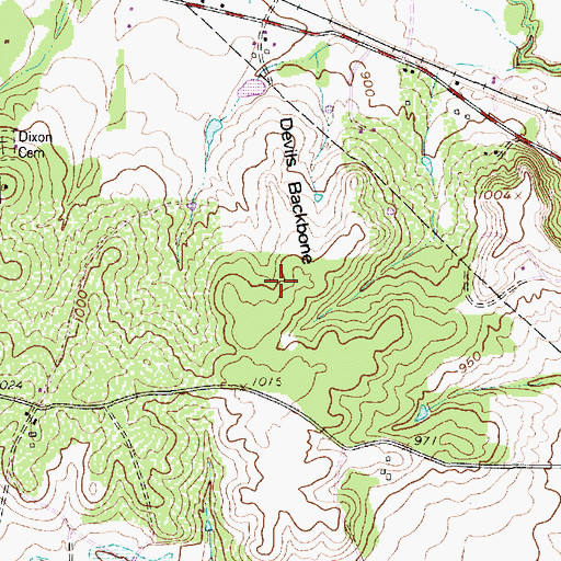 Topographic Map of Devils Backbone, TX